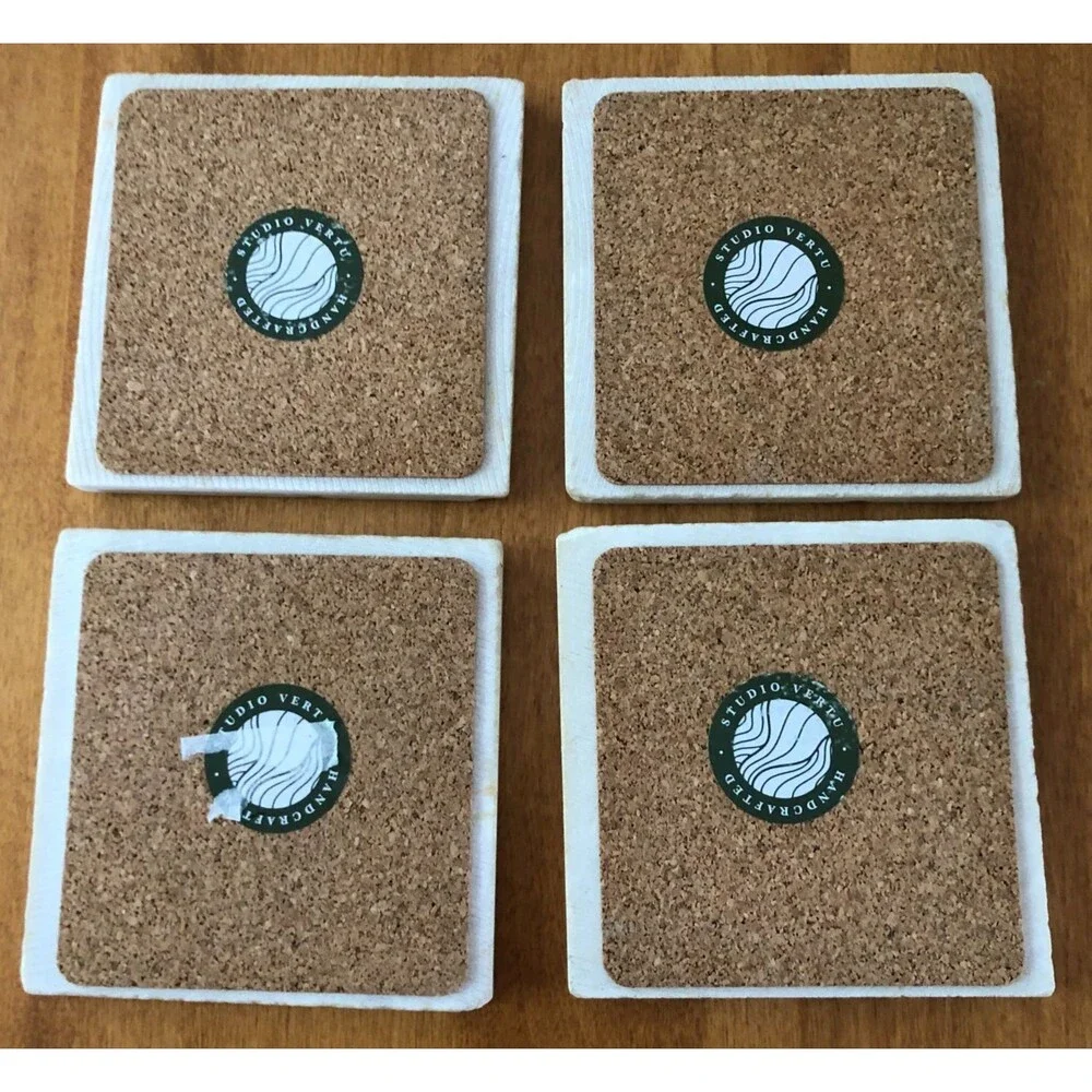 Studio Vertu Horse Racing Kentucky Derby Marble Coasters Set of 4 4x4 Handmade